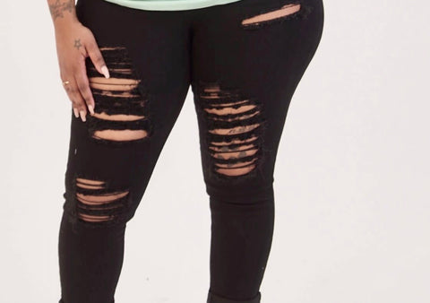 Distressed Jeans Black